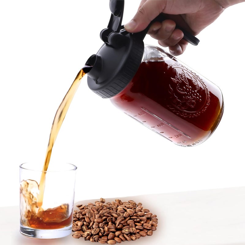 GMSWEET Cold Brew Mason Jar Coffee Maker 32 OZ Wide Mouth Cold Brew Pitcher With Coffee Filter For Coffee, Iced Tea, Sun Tea, Lemonade - Image 4